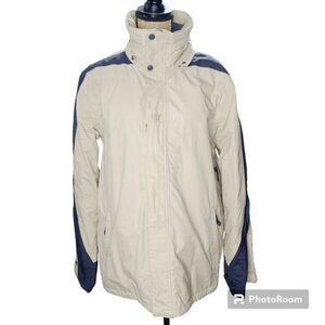Helly Hanson Tan Blue Ski Parka Winter Jacket Tech Sport Large